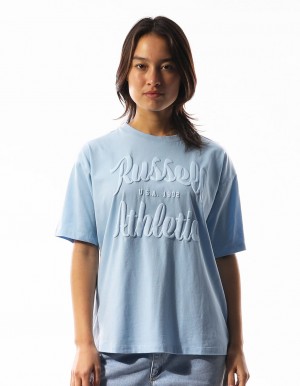 Russell Athletic Annie Oversized Women T Shirts Blue | MSXDH-0987