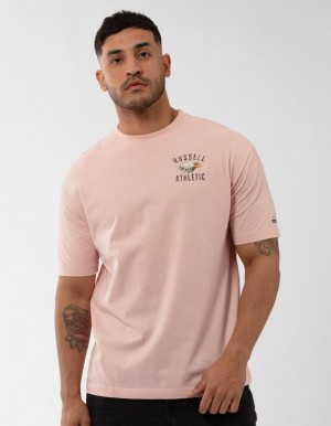 Russell Athletic Big Boss Eagle Men T Shirts Pink | OLMZA-1483