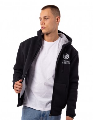 Russell Athletic Collegiate Sherpa Men Jackets Black | LHMCJ-4013