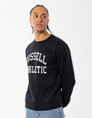 Russell Athletic Core Arch Men Crew Neck Sweaters Black | EVOHJ-4970