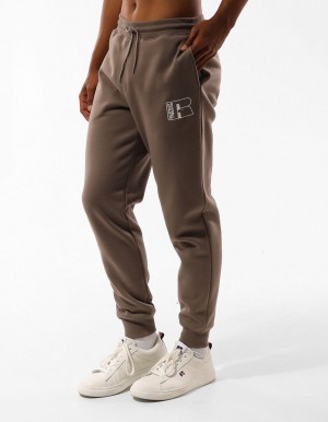 Russell Athletic Corp Inlay Logo Men Track pants Beige | PVQCI-1856