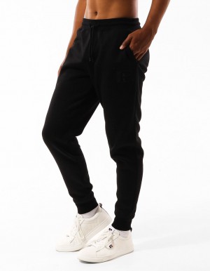 Russell Athletic Corp Inlay Logo Men Track pants Black | KREFZ-5804