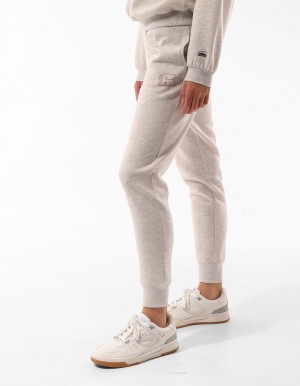 Russell Athletic Corp Inlay Logo Women Track pants Beige | WFICM-6321