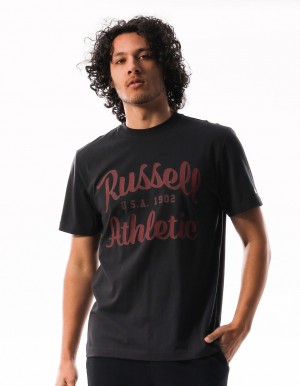 Russell Athletic Distressed Arch Men T Shirts Grey | BMUNF-1065