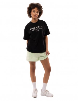 Russell Athletic Elements Oversize Women T Shirts Black | FTBIU-2469