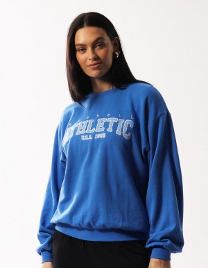 Russell Athletic Halston Women Crew Neck Sweaters Blue | OTHPD-8765