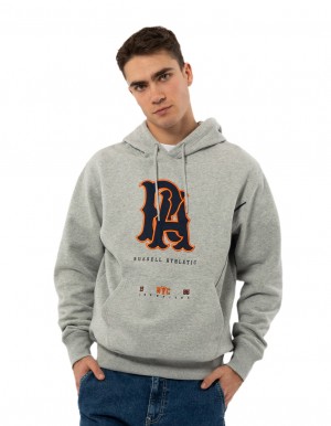 Russell Athletic Midfielder Men Hoodie Grey | KQURO-7031