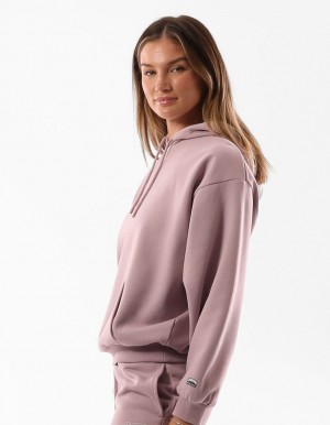 Russell Athletic Original Inlay Logo Women Hoodie Rose Pink | XBJKM-2683