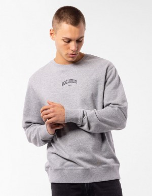 Russell Athletic Originals Big Arch Unbrushed Men Crew Neck Sweaters Grey | MGERQ-8649