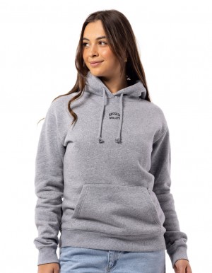 Russell Athletic Originals Embriodered Women Hoodie Grey | RMNHA-0827