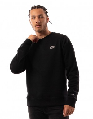 Russell Athletic Originals Small Arch Men Crew Neck Sweaters Black | IDJQT-5042