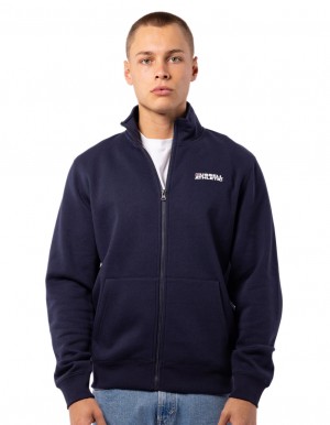 Russell Athletic Originals Trucker Men Jackets Navy | ZECHQ-7843