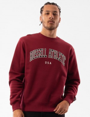 Russell Athletic Pasadena Men Crew Neck Sweaters Burgundy | WPGYI-2968