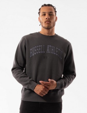 Russell Athletic Pasadena Men Crew Neck Sweaters Dark Grey | HABQJ-3812