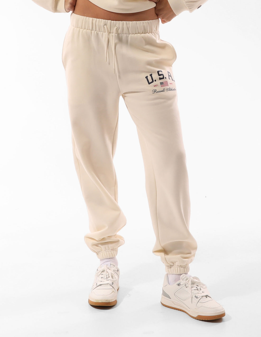 Russell Athletic 1902 Baggy Women Track pants Beige | WSAKQ-8923