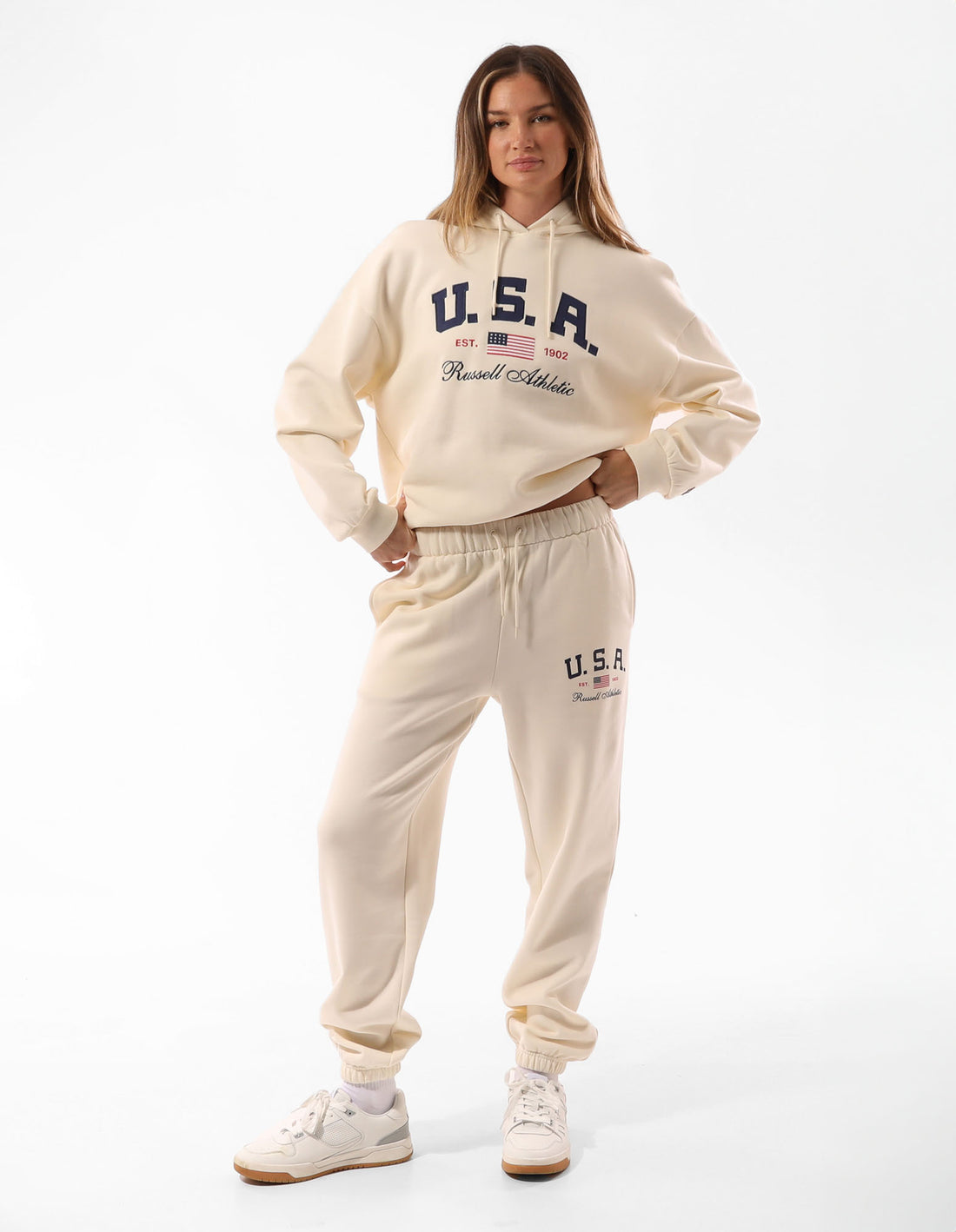 Russell Athletic 1902 Baggy Women Track pants Beige | WSAKQ-8923