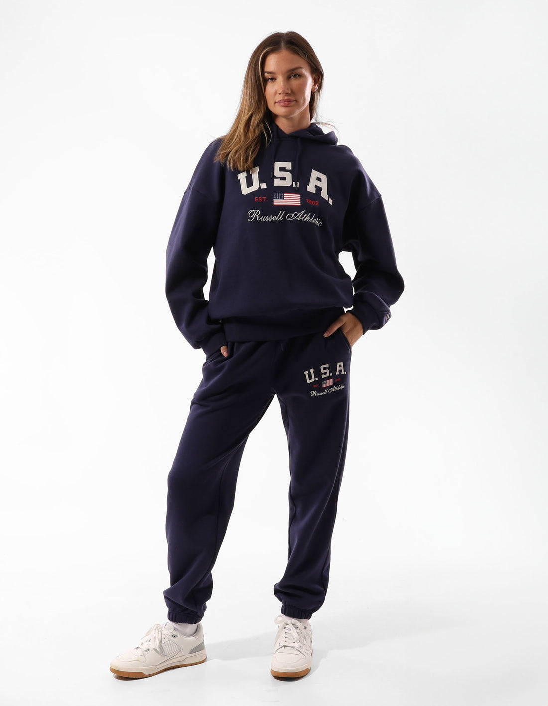 Russell Athletic 1902 Baggy Women Track pants Blue | LDNJK-2763