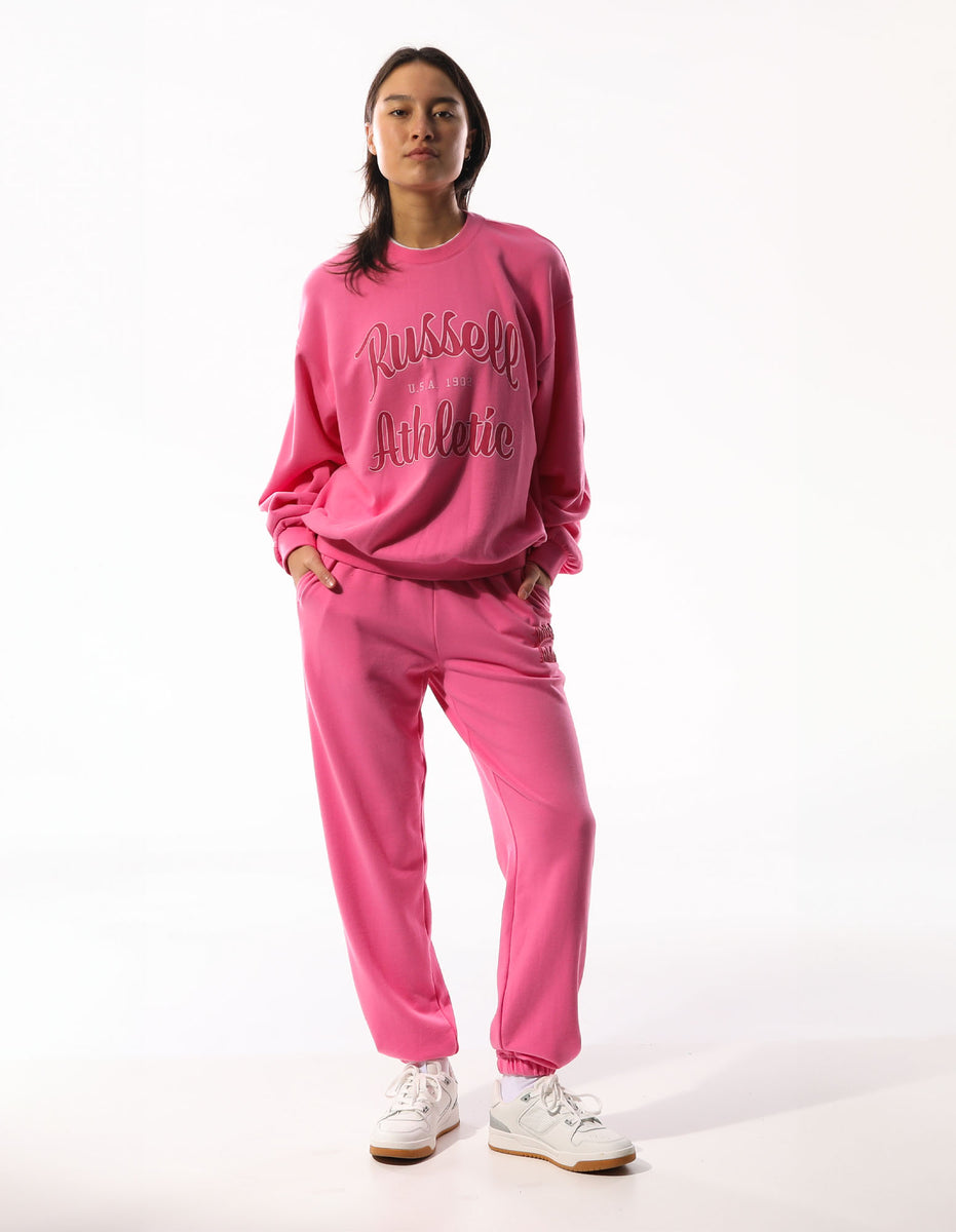 Russell Athletic Annie Oversized Women Crew Neck Sweaters Pink | ULIEY-3246