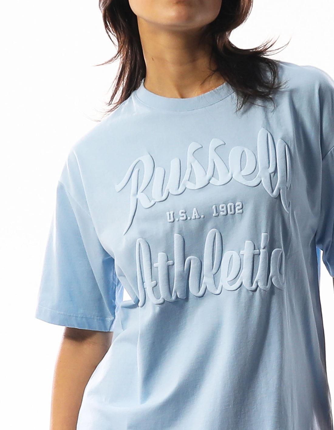 Russell Athletic Annie Oversized Women T Shirts Blue | MSXDH-0987