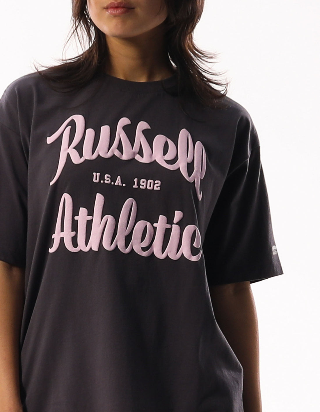 Russell Athletic Annie Oversized Women T Shirts Dark Grey | DQJIY-9804