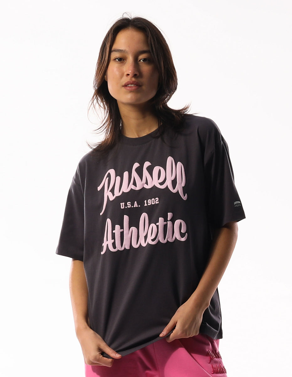 Russell Athletic Annie Oversized Women T Shirts Dark Grey | DQJIY-9804