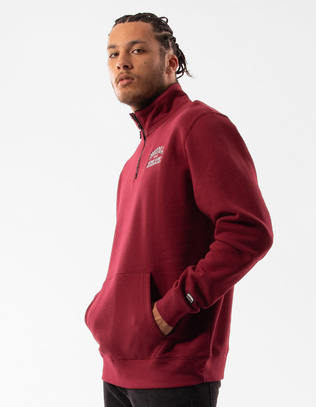 Russell Athletic Arch 1/4 Zip Men Top Burgundy | XADOI-6598