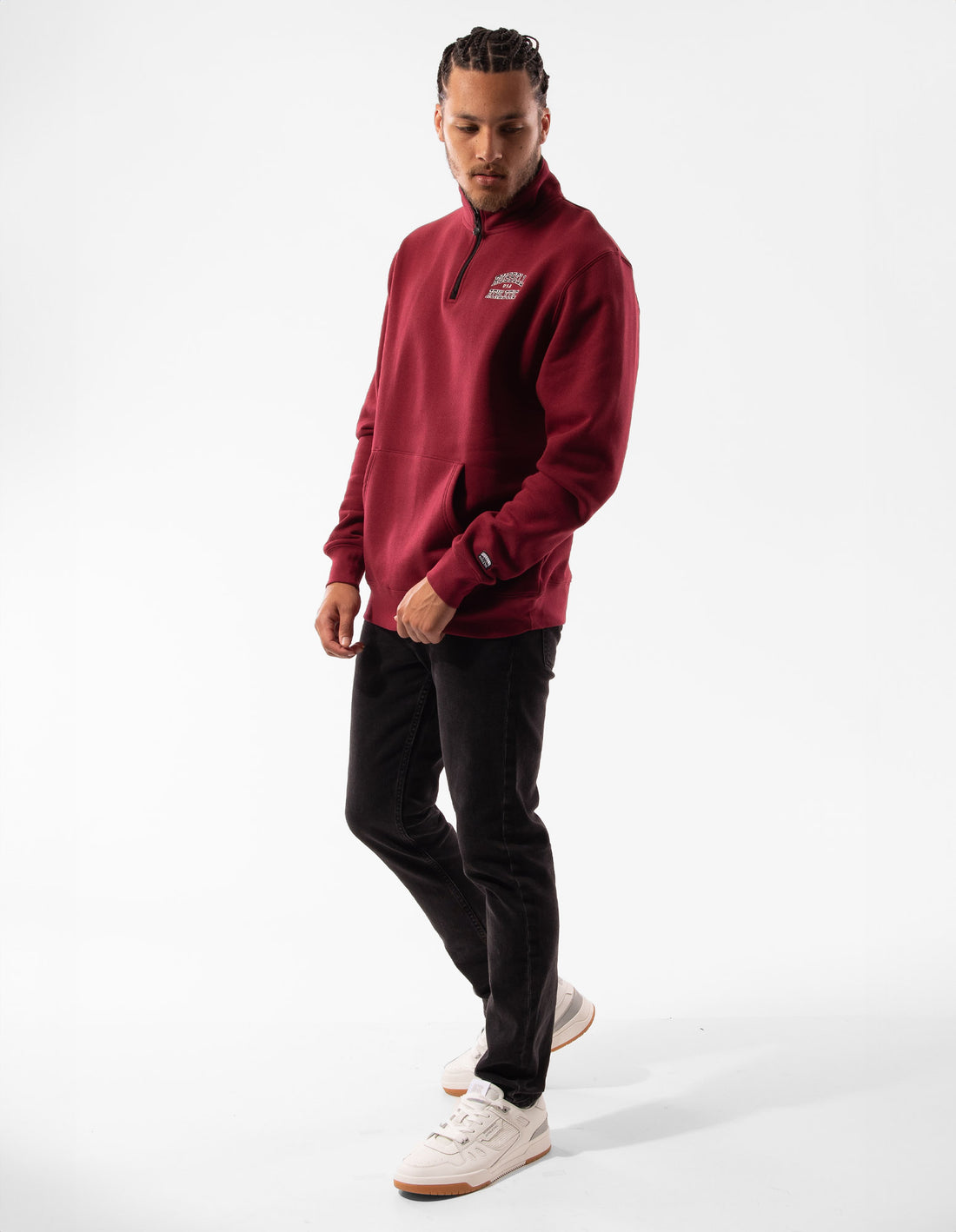 Russell Athletic Arch 1/4 Zip Men Top Burgundy | XADOI-6598