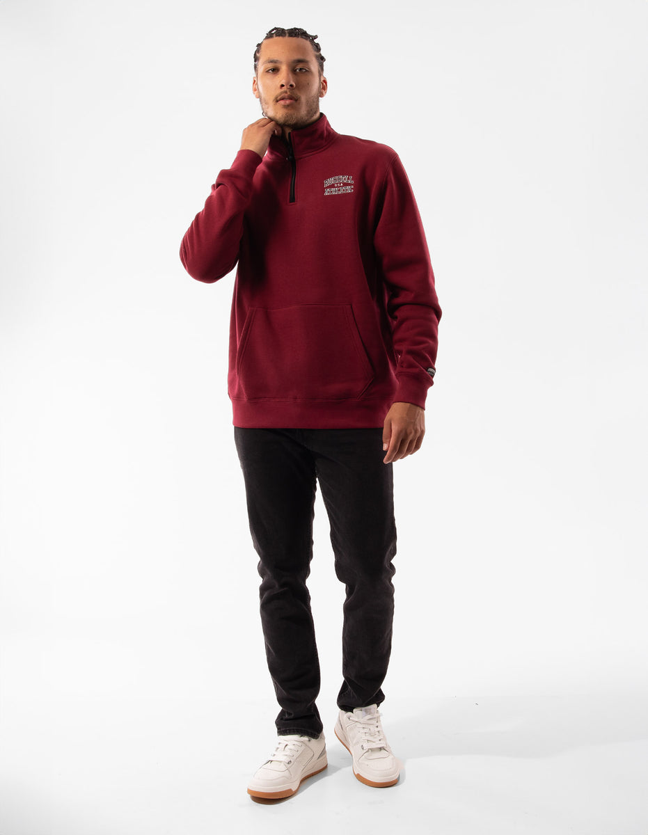 Russell Athletic Arch 1/4 Zip Men Top Burgundy | XADOI-6598