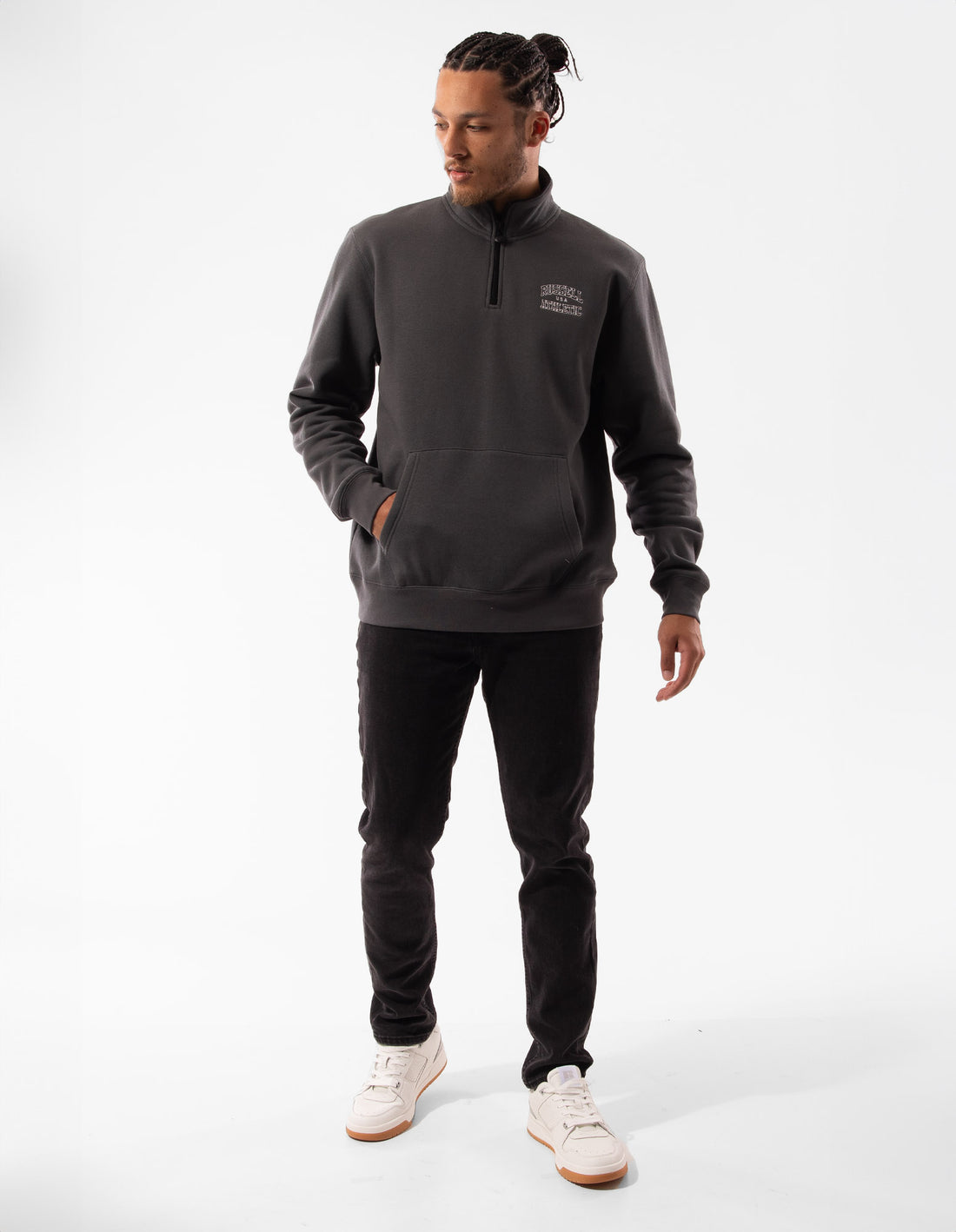 Russell Athletic Arch 1/4 Zip Men Top Dark Grey | HMJBL-4913