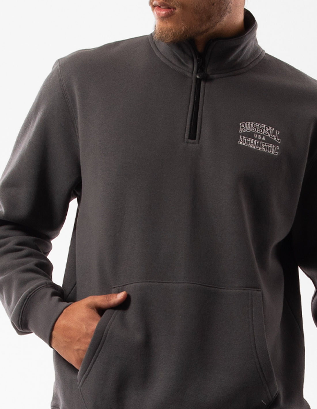 Russell Athletic Arch 1/4 Zip Men Top Dark Grey | HMJBL-4913