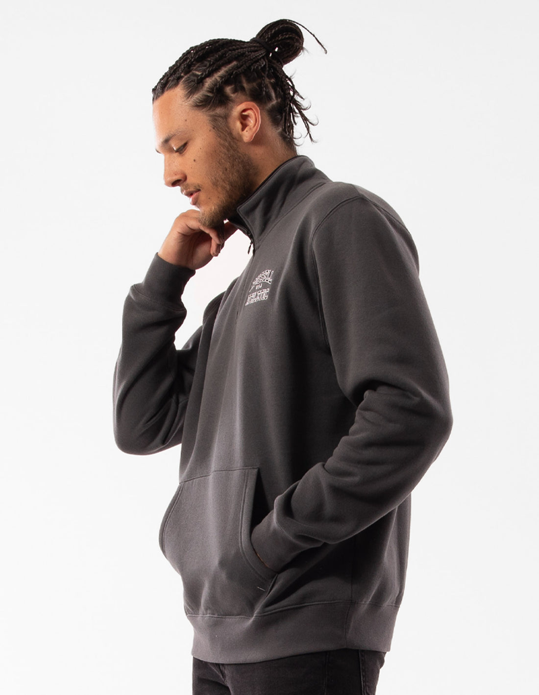 Russell Athletic Arch 1/4 Zip Men Top Dark Grey | HMJBL-4913