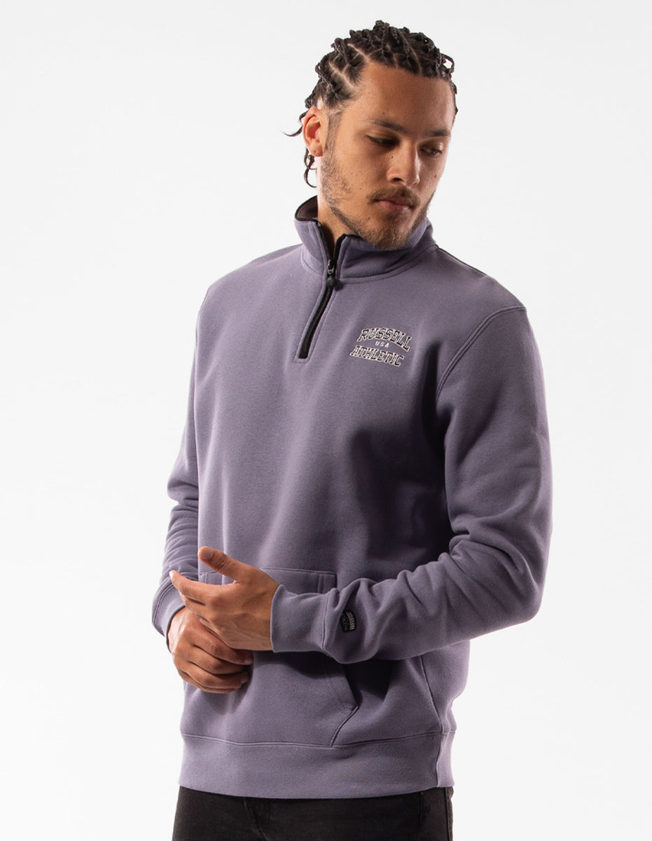 Russell Athletic Arch 1/4 Zip Men Top Purple | HRLPD-8930