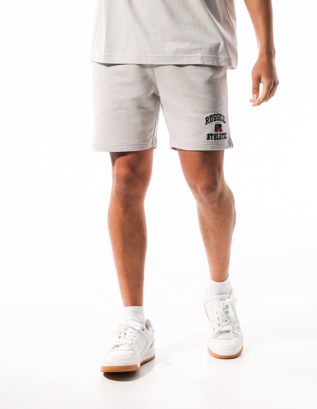 Russell Athletic Arch Logo Track Men Shorts White | ACSZH-9630