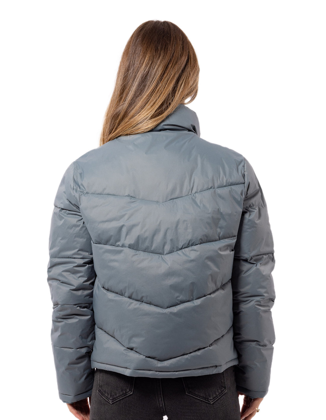 Russell Athletic Arch Logo Women Puffer Jacket Indigo | RDKON-9065