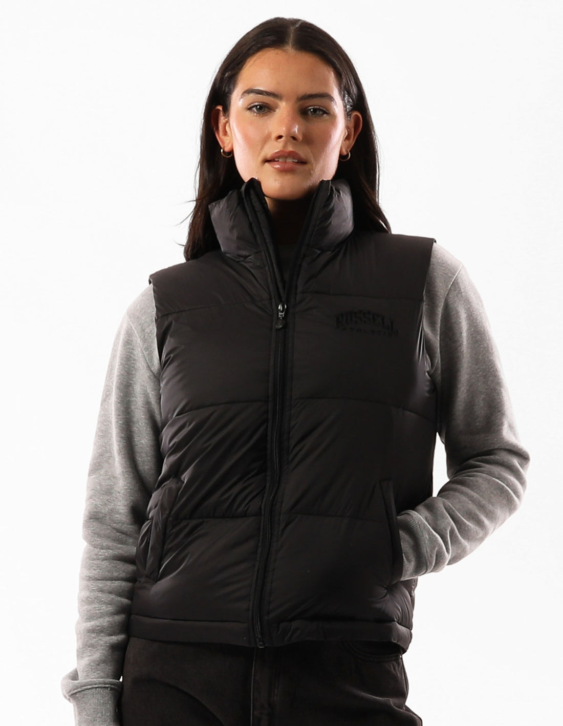 Russell Athletic Arlington Vest Women Jackets Black | AGTXN-3580