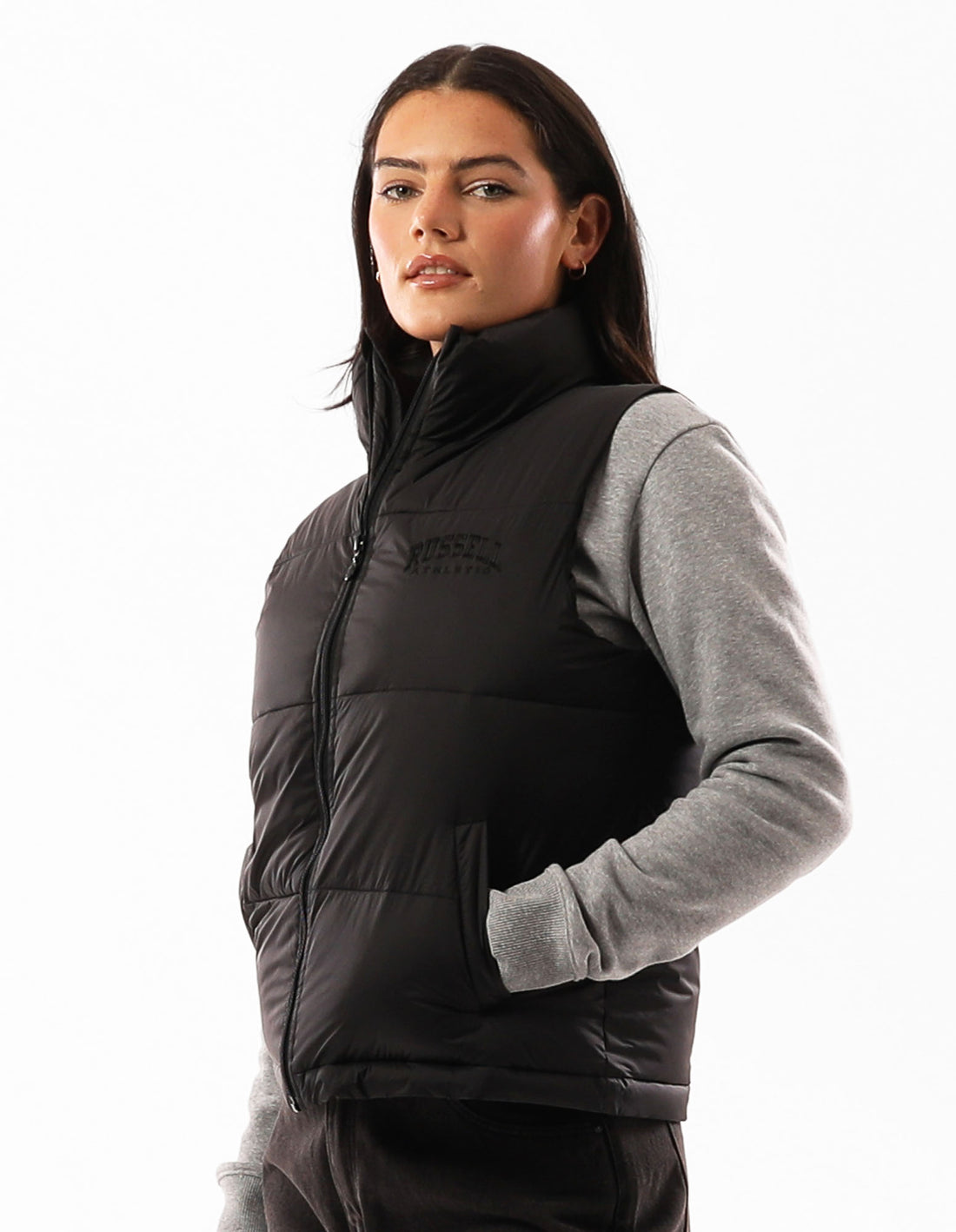 Russell Athletic Arlington Vest Women Jackets Black | AGTXN-3580