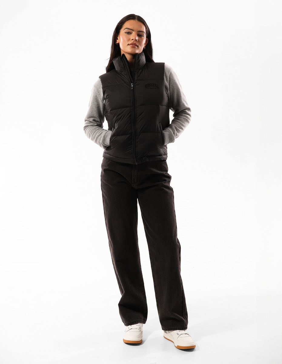 Russell Athletic Arlington Vest Women Jackets Black | AGTXN-3580