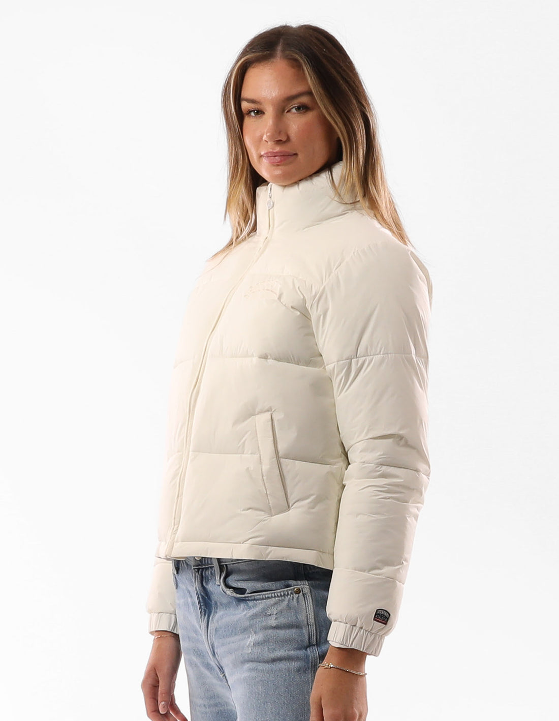 Russell Athletic Belle Cropped Women Puffer Jacket Beige | ONMTL-2104