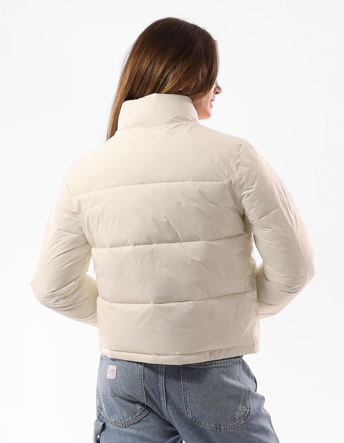 Russell Athletic Belle Cropped Women Puffer Jacket Beige | ONMTL-2104