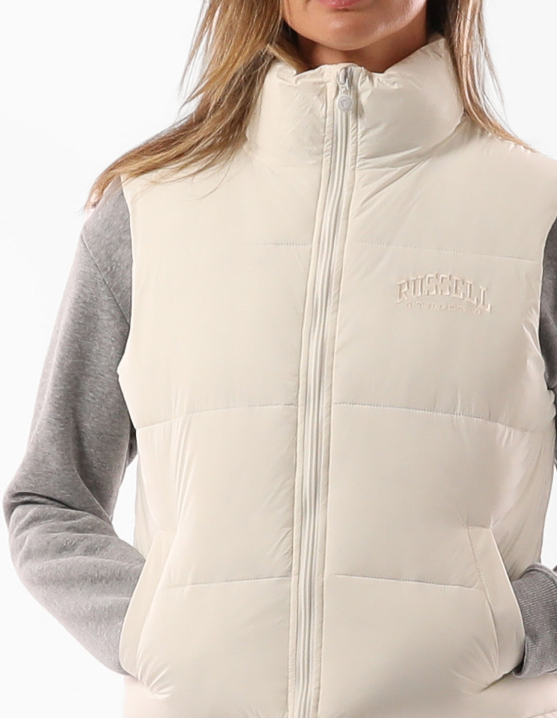 Russell Athletic Belle Vest Women Jackets Beige | ITHVA-6230