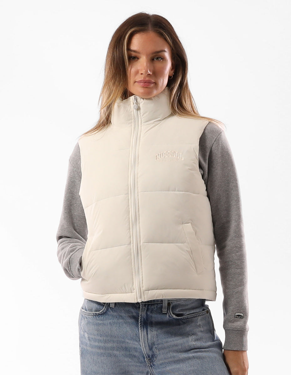 Russell Athletic Belle Vest Women Jackets Beige | ITHVA-6230