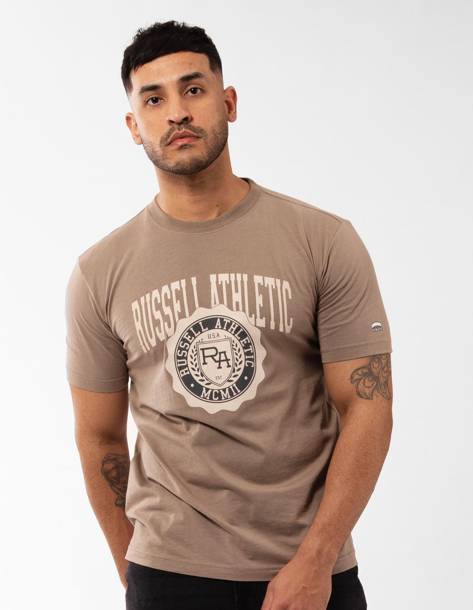 Russell Athletic Big Seal Men T Shirts Beige | QEXUP-6450