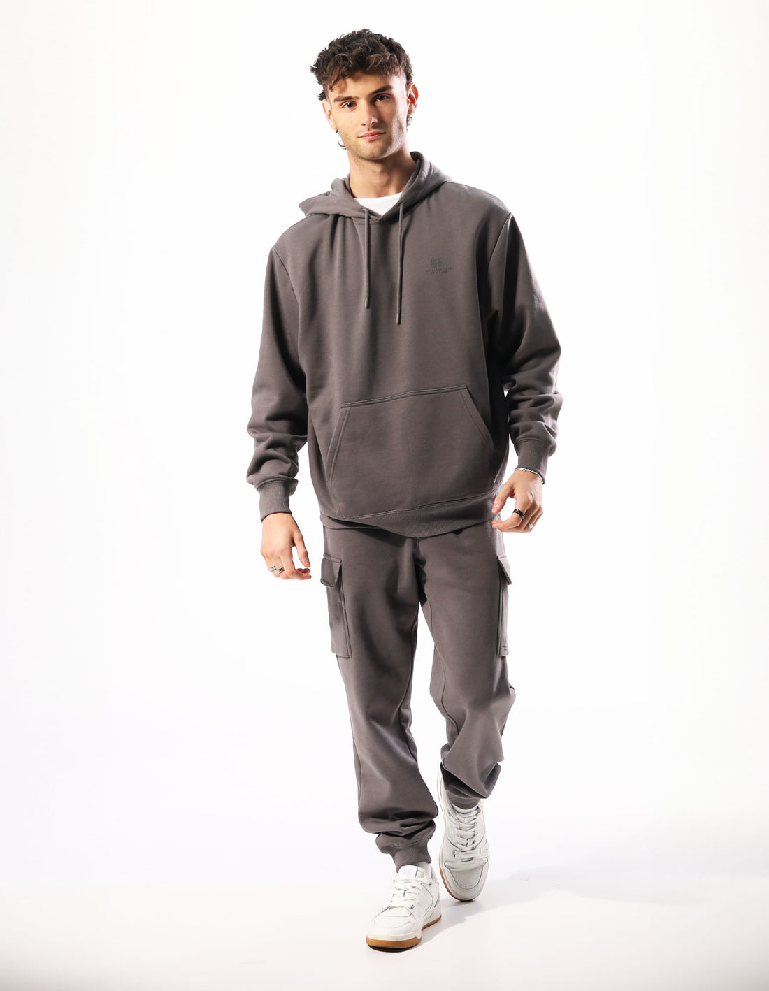 Russell Athletic Brooklyn Cargo Men Track pants Grey Brown | YKGLR-4526