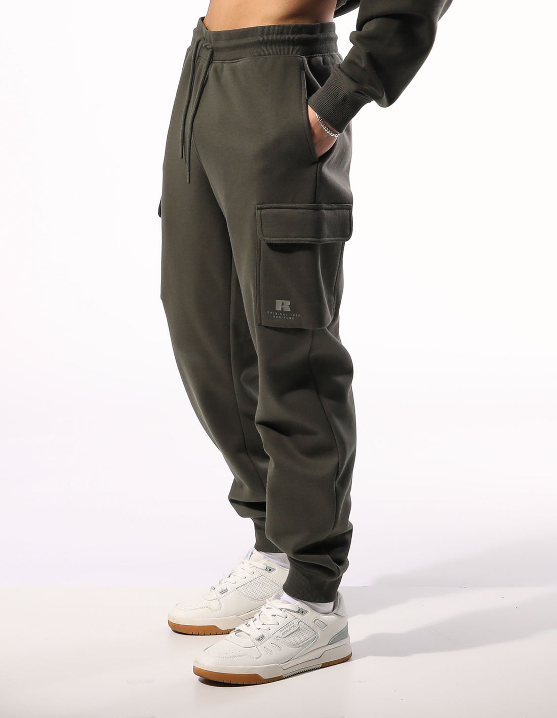 Russell Athletic Brooklyn Cargo Men Track pants Olive | DUOQJ-1853