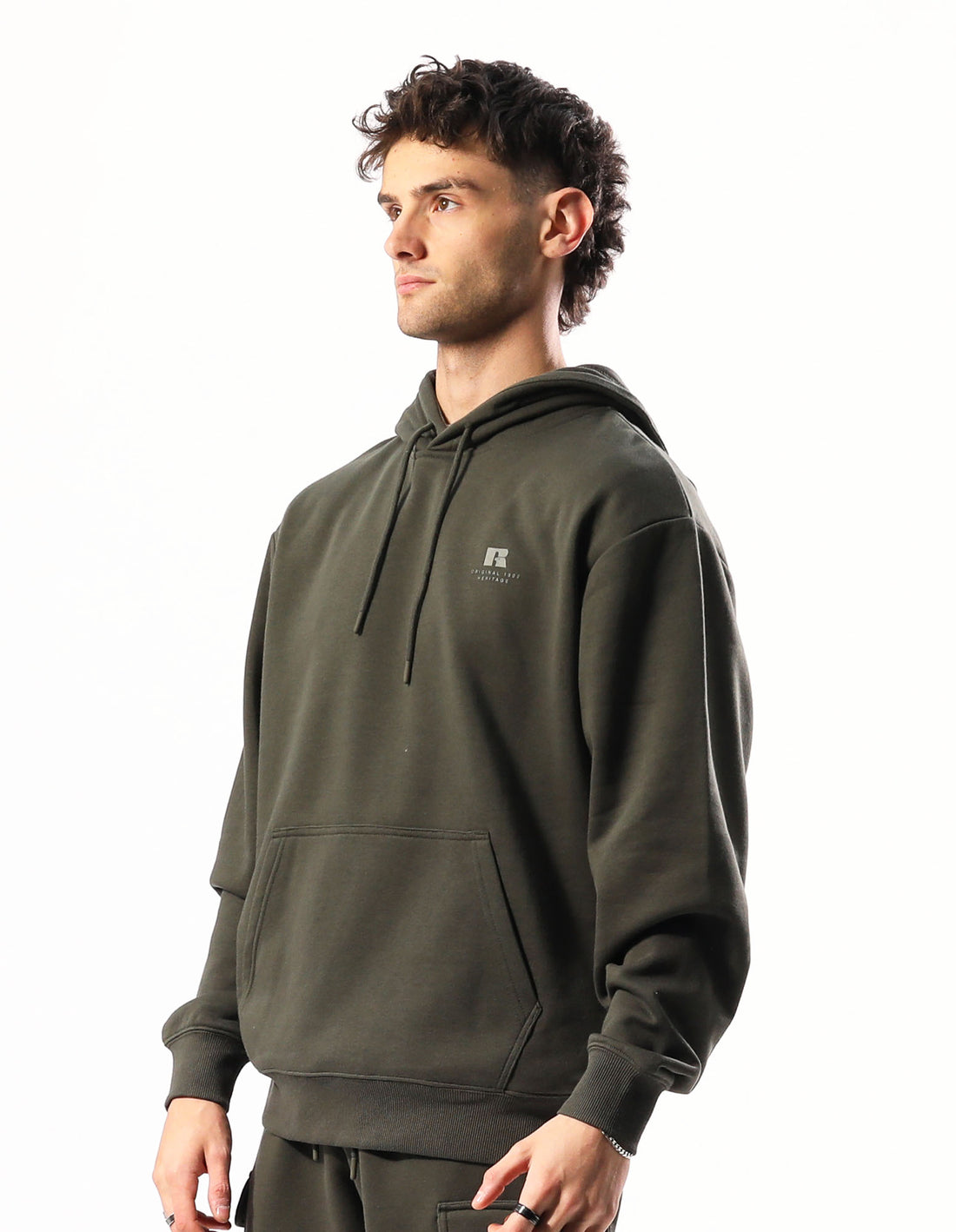 Russell Athletic Brooklyn Men Hoodie Olive | PZLHG-8390