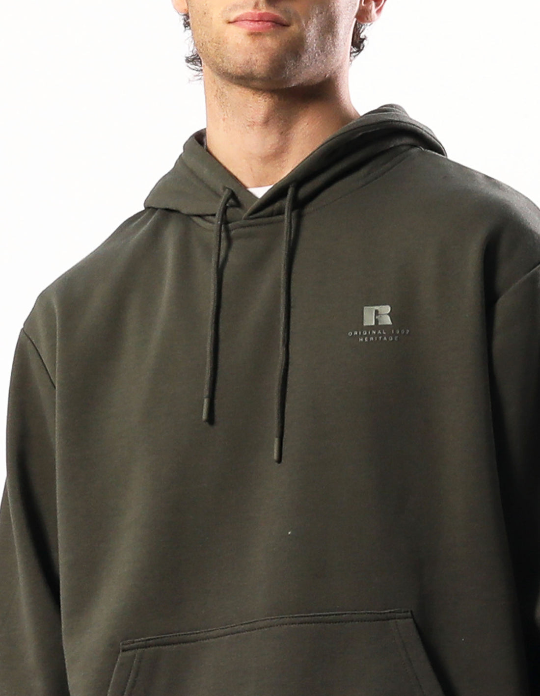 Russell Athletic Brooklyn Men Hoodie Olive | PZLHG-8390