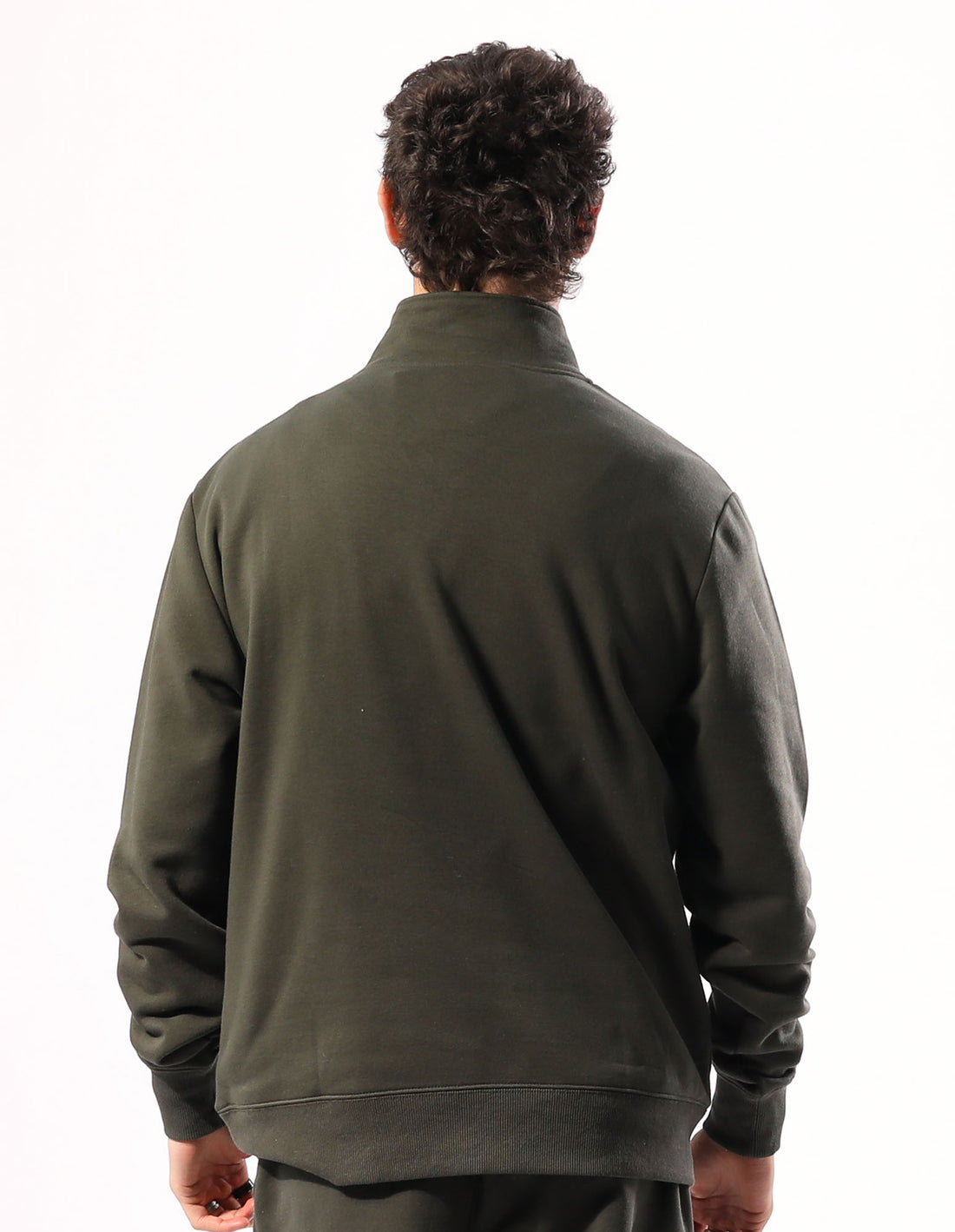 Russell Athletic Brooklyn Quarter Zip Men Top Olive | UOZMN-1456