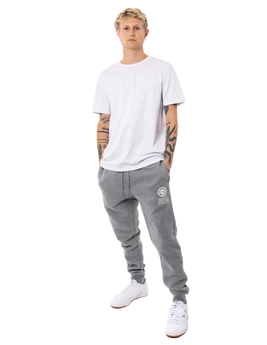 Russell Athletic Collegiate Flock Men Track pants Grey | YJFNK-3129