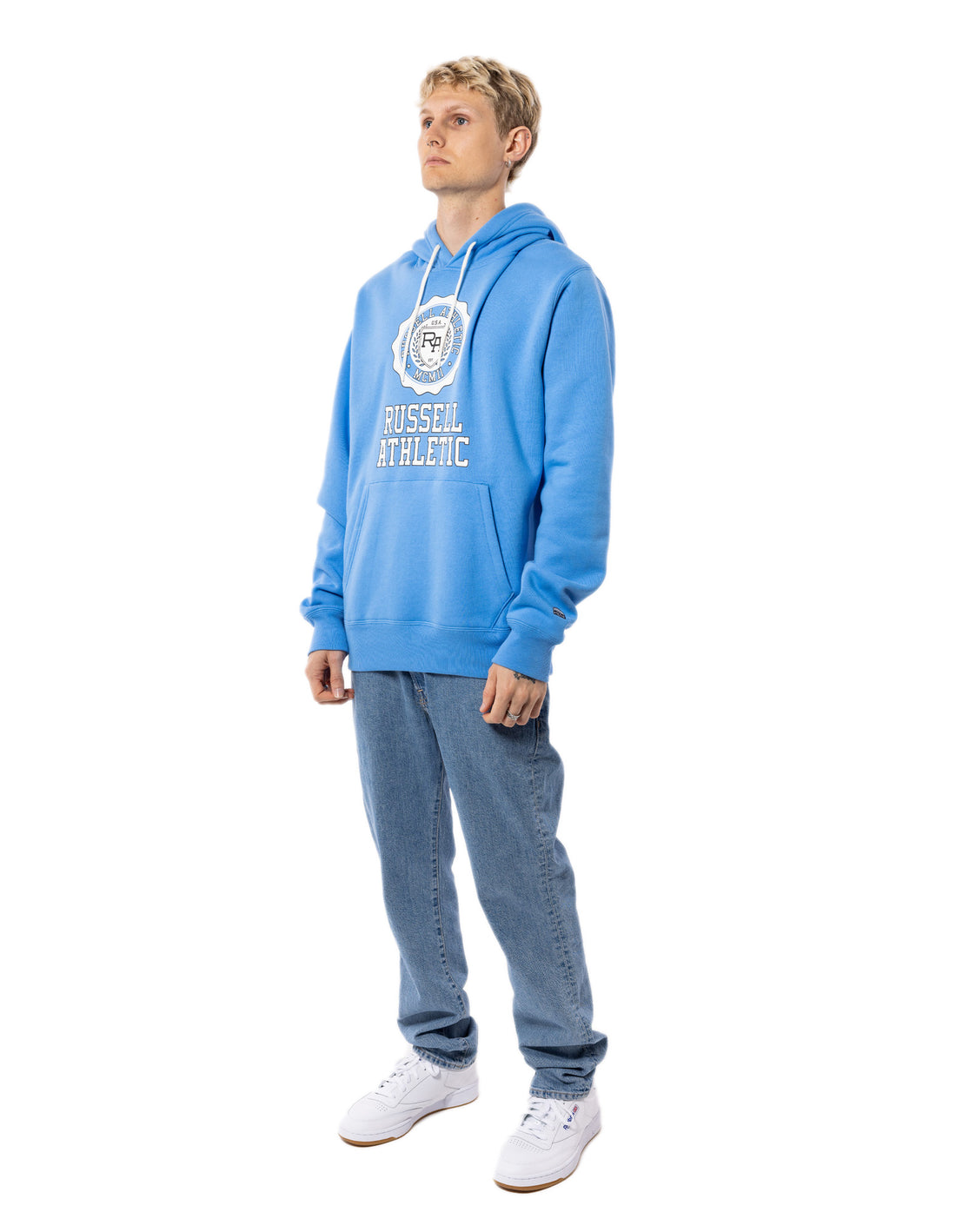 Russell Athletic Collegiate Men Hoodie Blue | OLQUY-4837