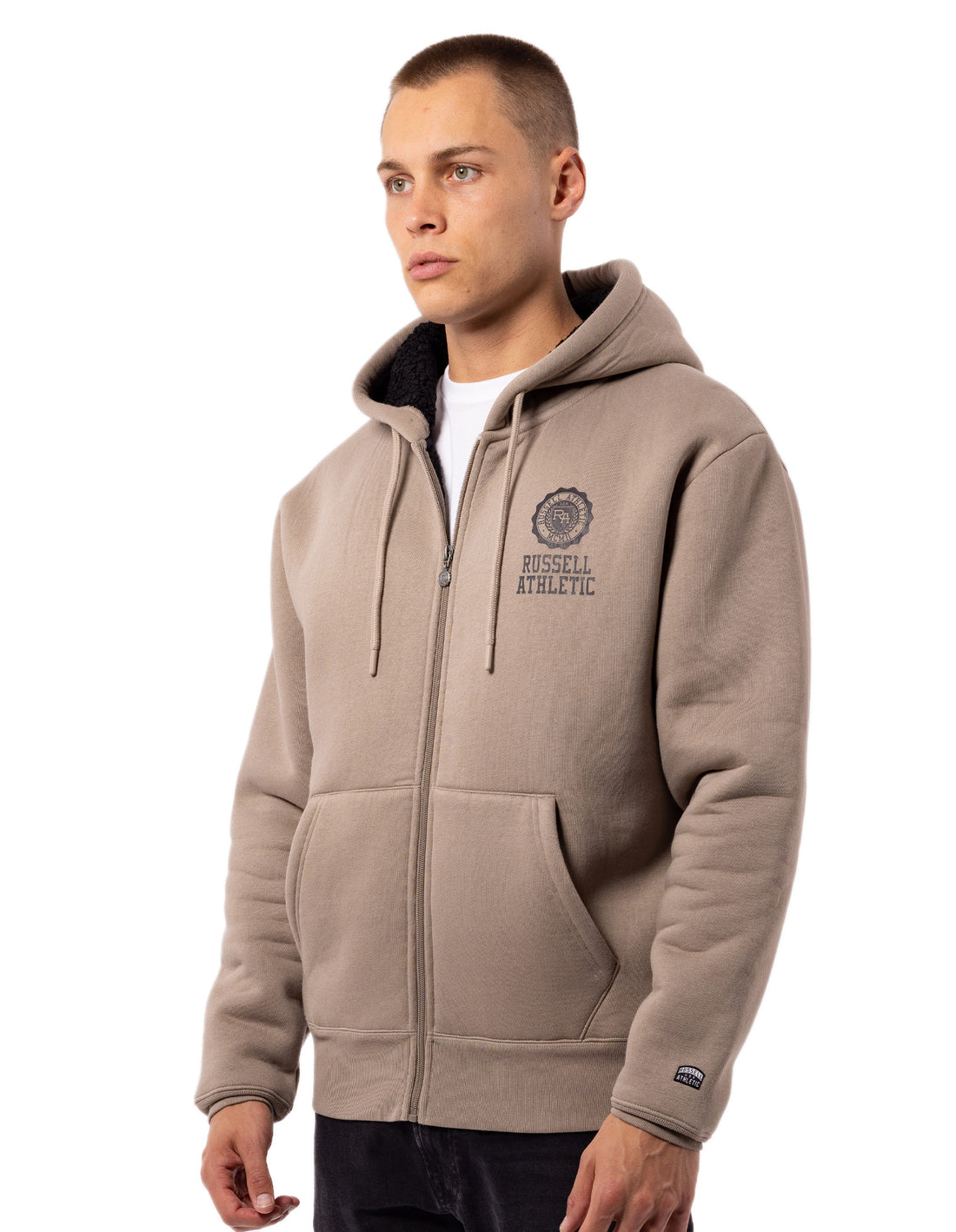 Russell Athletic Collegiate Sherpa Men Jackets Brown | FQBDY-2196